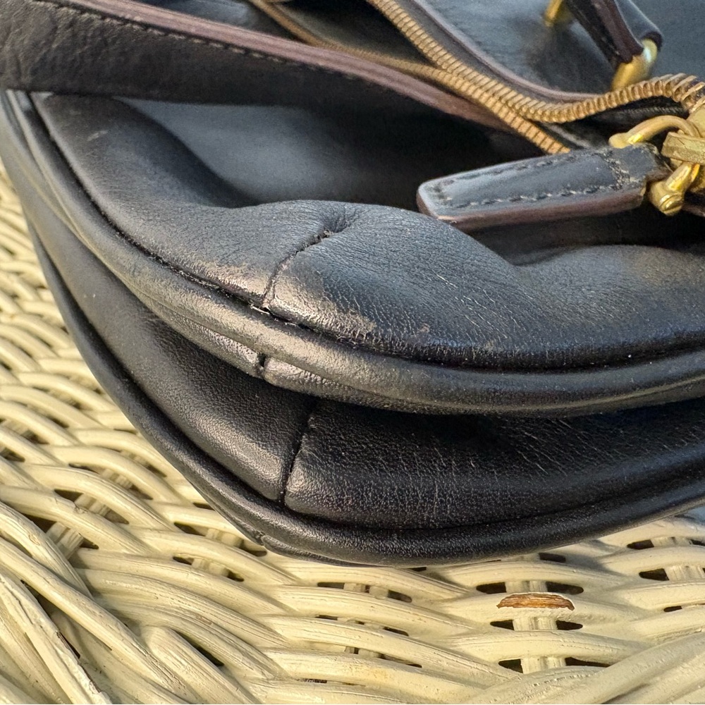 Fossil Black Leather Memoir Anthology Fold Over Tote Crossbody Bag - Picture 7 of 13